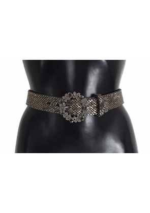 Multicolor Wide Crystal Buckle Sequined Belt - 65 cm / 26 Inches