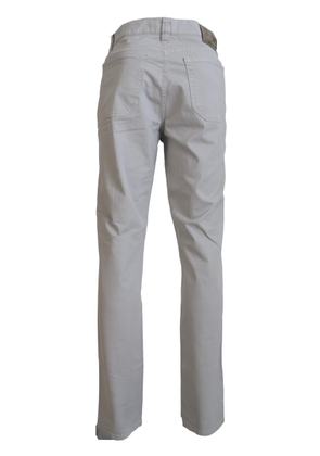 Jeckerson Gray Cotton Tapered  Casual Pants - W36