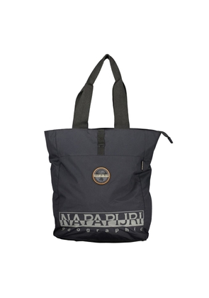 Napapijri Chic Black Cotton Backpack with Contrasting Details