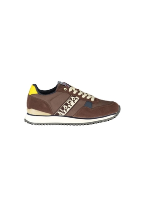 Napapijri Chic Brown Lace-up Sneakers with Contrast Detail - EU40/US7