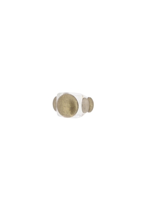 La manso crystal aged gold ring - S Marrone