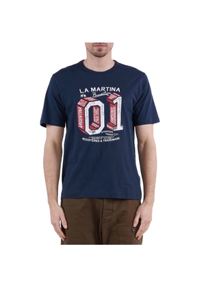 La Martina Blue Cotton T-Shirt - M