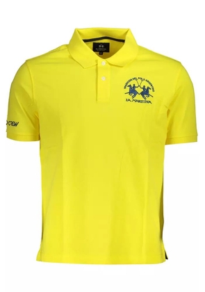 La Martina Yellow Cotton Polo Shirt - M