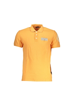 Napapijri Orange Cotton Polo Shirt - XL