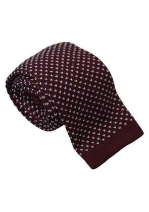 Lanvin Bordeaux Dotted Classic Necktie Adjustable  Silk Tie