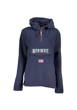 Norway 1963 Chic Blue Hooded Sweatshirt with Unique Pocket - M