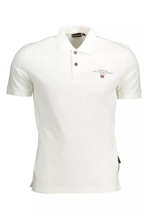Napapijri White Cotton Polo Shirt - XXL