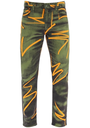 Moschino shadows & squiggles cotton pants - 48 Verde