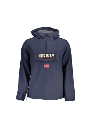 Norway 1963 Sleek Soft Shell Hooded Jacket in Bold Blue - XL