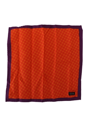 Scotch & Soda Orange Purple Silk Square Handkerchief Scarf