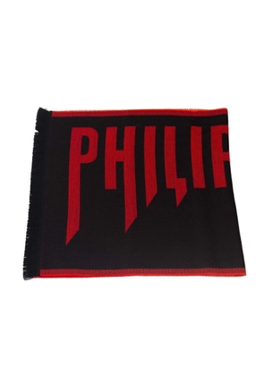 Philipp Plein Red Wool Scarf