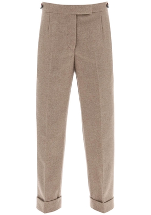 Thom browne cropped wool-flannel pants - 40 Beige