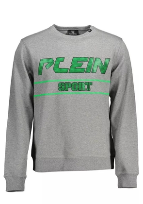 Plein Sport Gray Cotton Sweater - M