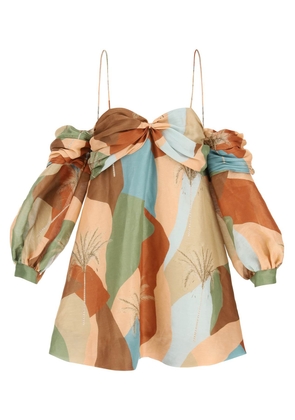 Raquel diniz abby linen silk mini dress - 40 Multicolor