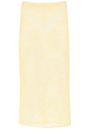 Paloma Wool knitted midi skirt with perfor - S Giallo