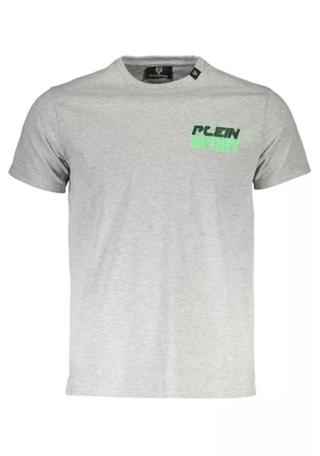 Plein Sport Gray Cotton T-Shirt - S