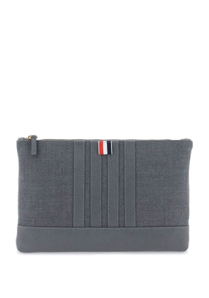 Thom browne wool 4-bar pouch - OS Grigio
