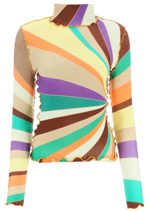 Siedres multicolored turtleneck sweater with gathered stitching - 34 Multicolor