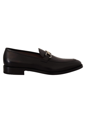 Salvatore Ferragamo Black Calf Leather Moccasin Formal Shoes - EU39.5/US5.5