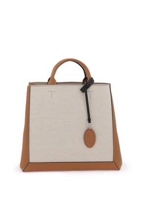 Tods canvas & leather tote bag - OS Beige