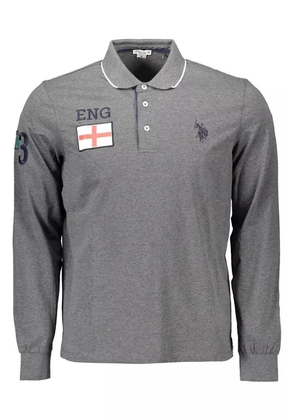 U.S. Polo Assn. Gray Cotton Polo Shirt - L