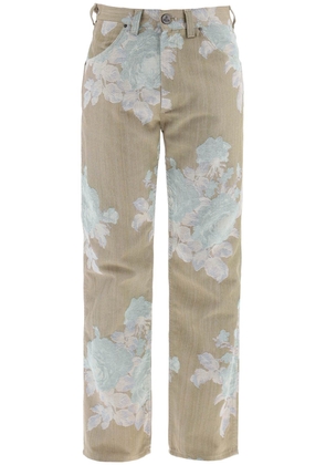 Vivienne Westwood floral jacquard ranch jeans - 25 Beige