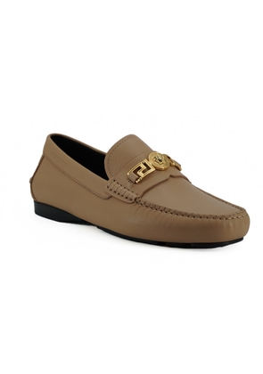 Versace Beige Calf Leather Loafers Shoes - EU40/US7
