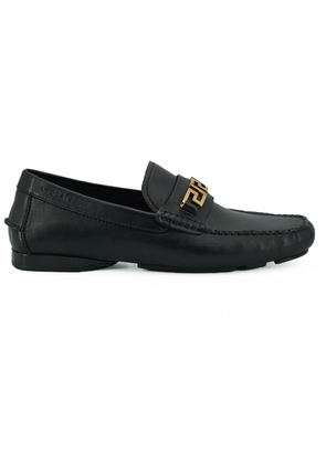 Versace Black Calf Leather Loafers Shoes - EU39/US6