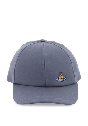 Vivienne Westwood uni colour baseball cap with orb embroidery - S/M Blu