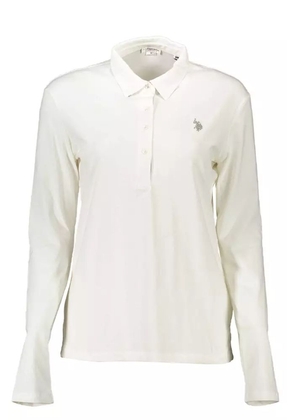 U.S. Polo Assn. White Cotton Polo Shirt - L