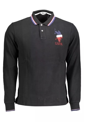 U.S. Polo Assn. Black Cotton Polo Shirt - M