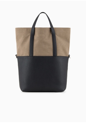 OFFICIAL STORE Canvas And Leather Shopper Bag