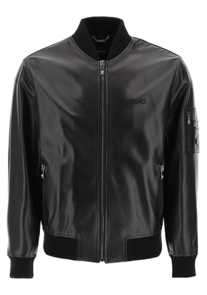 Versace leather bomber jacket - 48 Nero