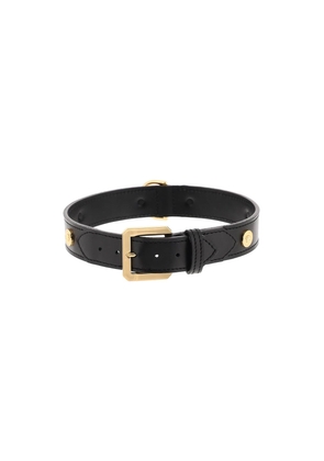 Versace leather collar with medusa studs - large - L Nero