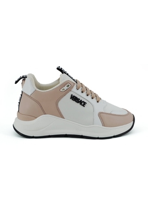 Versace Light Pink and White Calf Leather Sneakers - EU36/US6