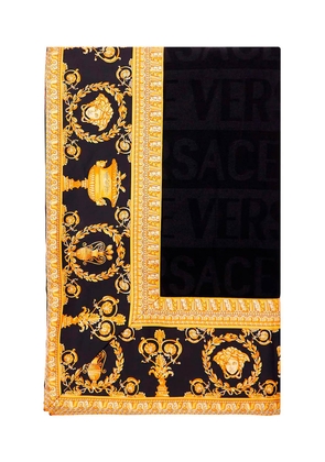 Versace 'i ♡ baroque' wool blanket - OS Nero