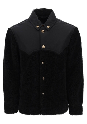 Versace barocco silhouette fleece jacket - 50 Nero