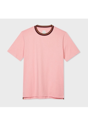Paul Smith Light Pink 'Artist Stripe' Collar T-Shirt