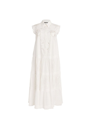 Marina Rinaldi Cotton Voiled Embroidered Dress