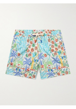 Altea - Slim-Fit Mid-Length Printed Swim Shorts - Men - Blue - S