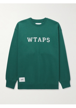 WTAPS - Logo-Appliquéd Cotton-Jersey Sweatshirt - Men - Green - S