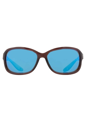 Costa Del Mar Seadrift Blue Mirror Polarized Glass Rectangular Ladies Sunglasses 6S9114 911402 58