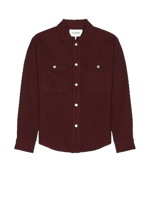 FRAME Textured Shirt in Dark Burgundy - Burgundy. Size XL/1X (also in ).