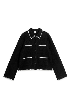 Contrast Stitch Jacket - Black