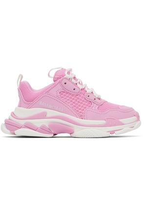 Balenciaga Kids Kids Pink & White Triple S Sneakers