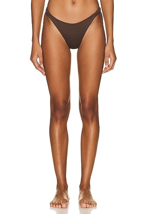 Palm Flavia Side Scrunch Bikini Bottom in Chocolate - Brown. Size 3/L (also in 1/S).