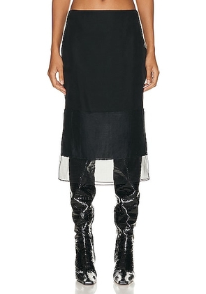 KHAITE Alleta Skirt in Black - Black. Size 4 (also in ).