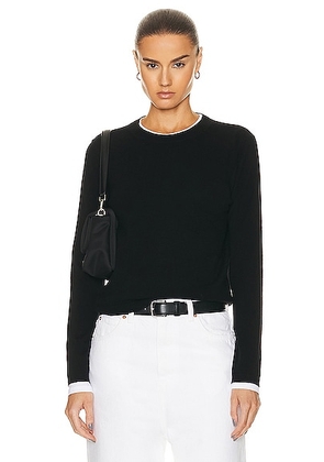 Guest In Residence Shrunken Crew Cashmere Top in Black - Black. Size L (also in ).