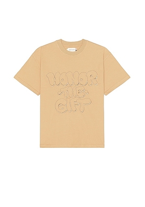 Honor The Gift Amp'd Up Tee in Tan - Brown. Size M (also in XL/1X).