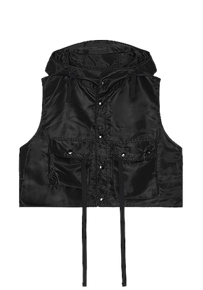 Engineered Garments Hooded Short Vest in Black - Black. Size XL/1X (also in ).